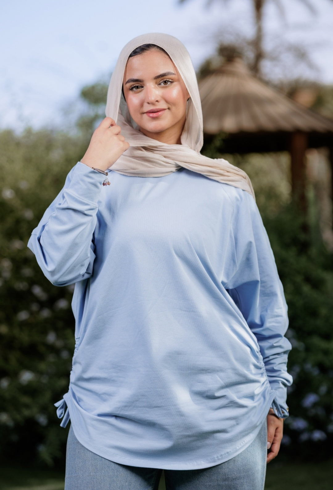 Baby blue bow blouse