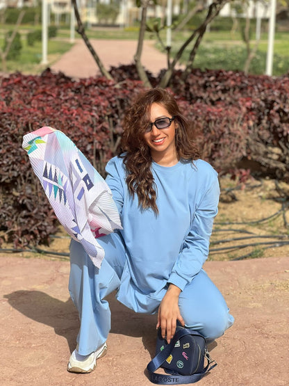 Baby blue Summer cotton set