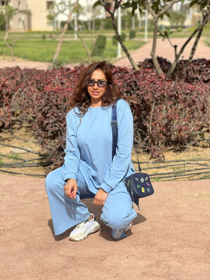Baby blue Summer cotton set