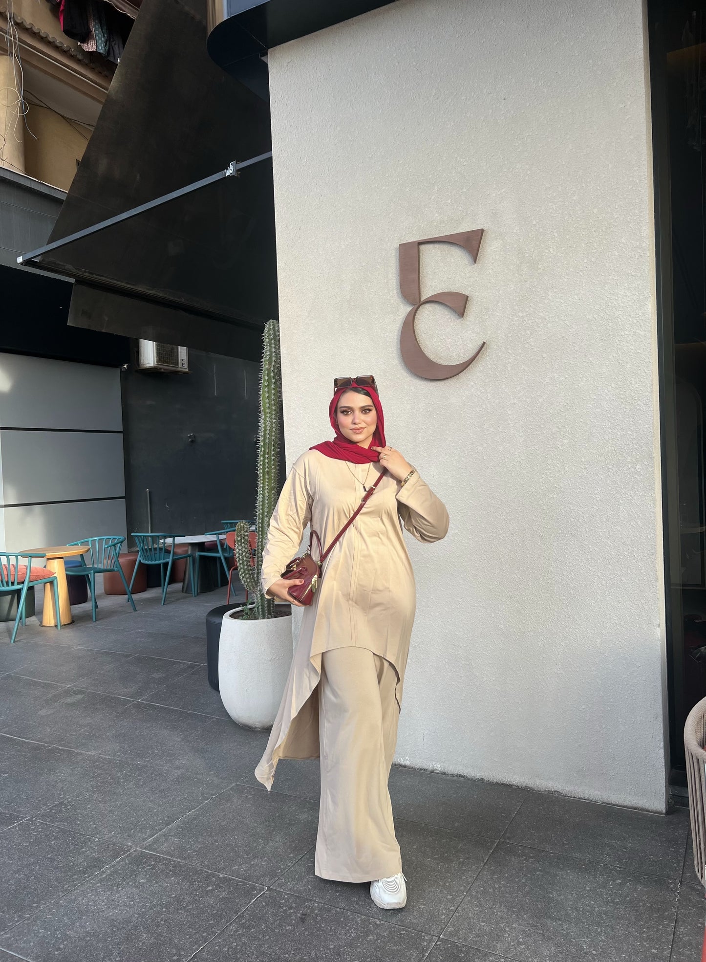 Beige oversize set