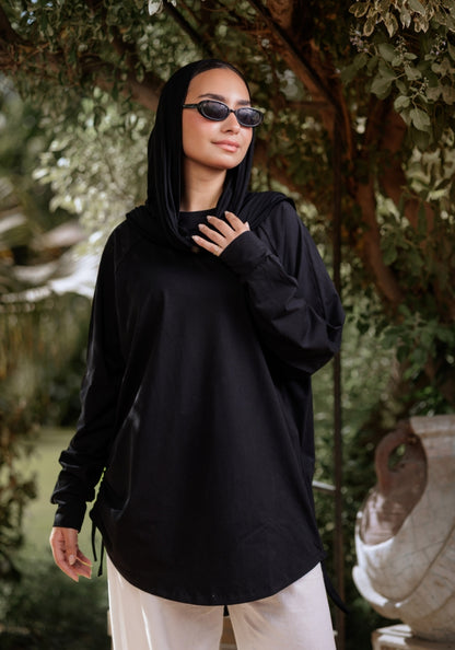 Black bow blouse
