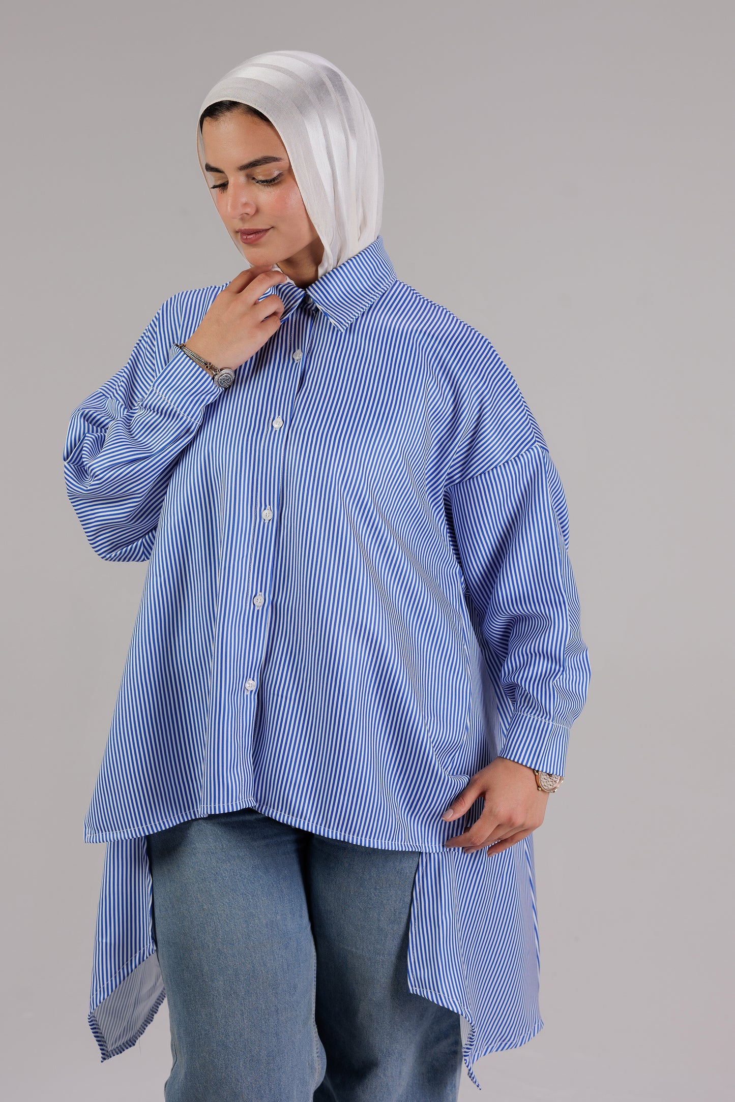 Blue Cloche chemise