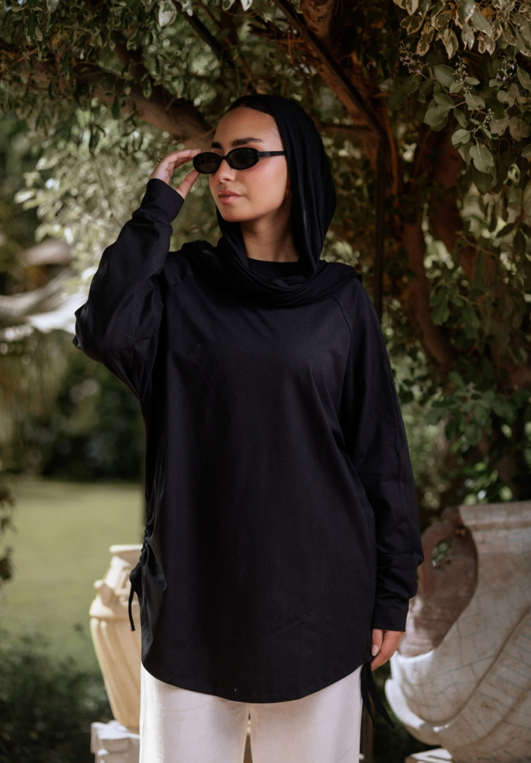 Black bow blouse