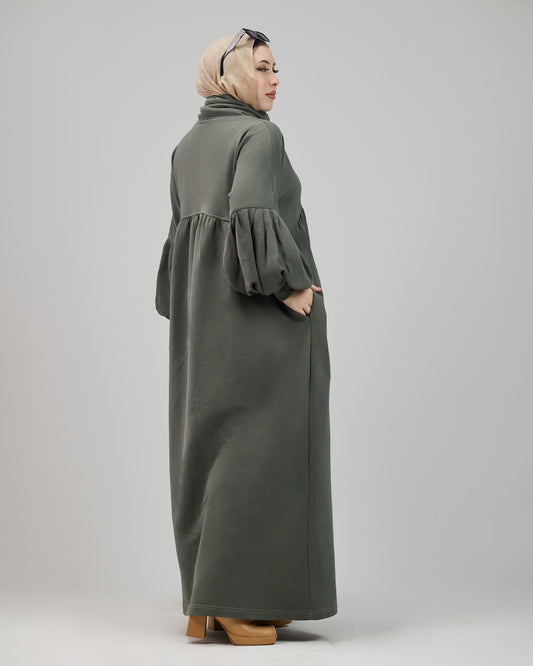 Winter Oversize Dress – Olive