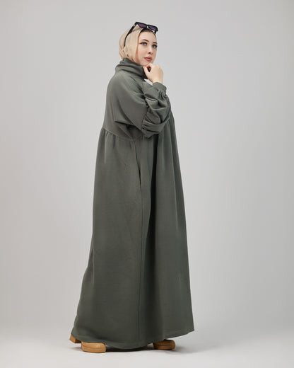 Winter Oversize Dress – Olive