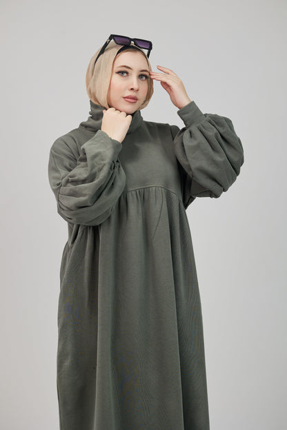 Winter Oversize Dress – Olive