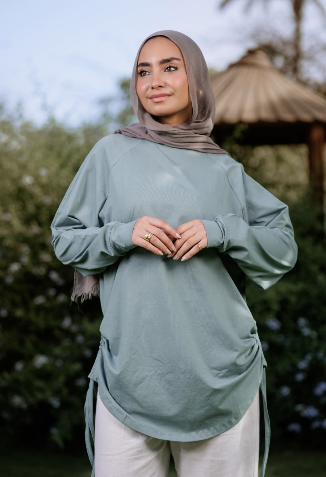 Mint bow blouse
