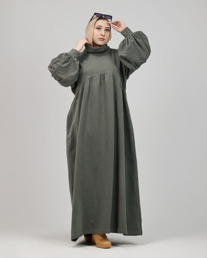 Winter Oversize Dress – Olive