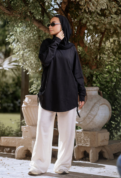Black bow blouse