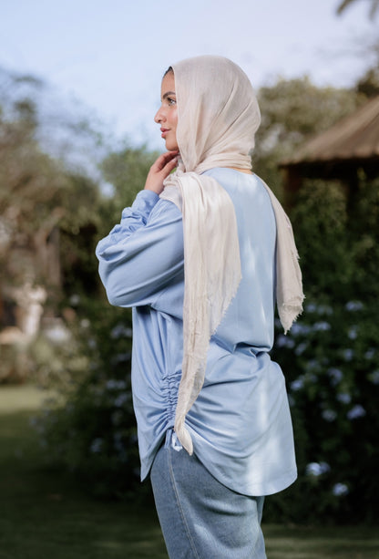 Baby blue bow blouse