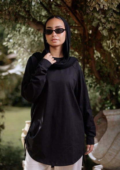 Black bow blouse