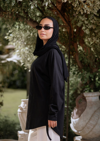 Black bow blouse