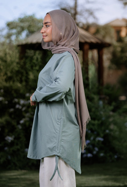 Mint bow blouse