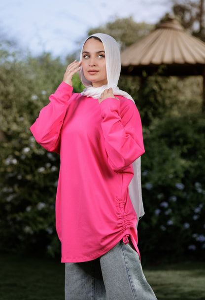 Fushia bow blouse