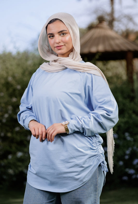 Baby blue bow blouse