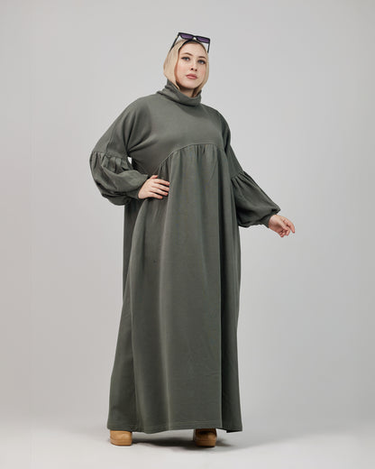 Winter Oversize Dress – Olive