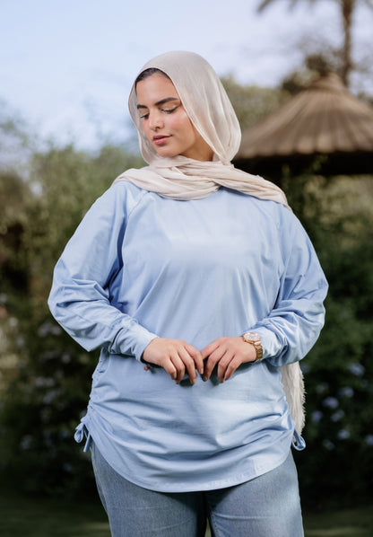 Baby blue bow blouse