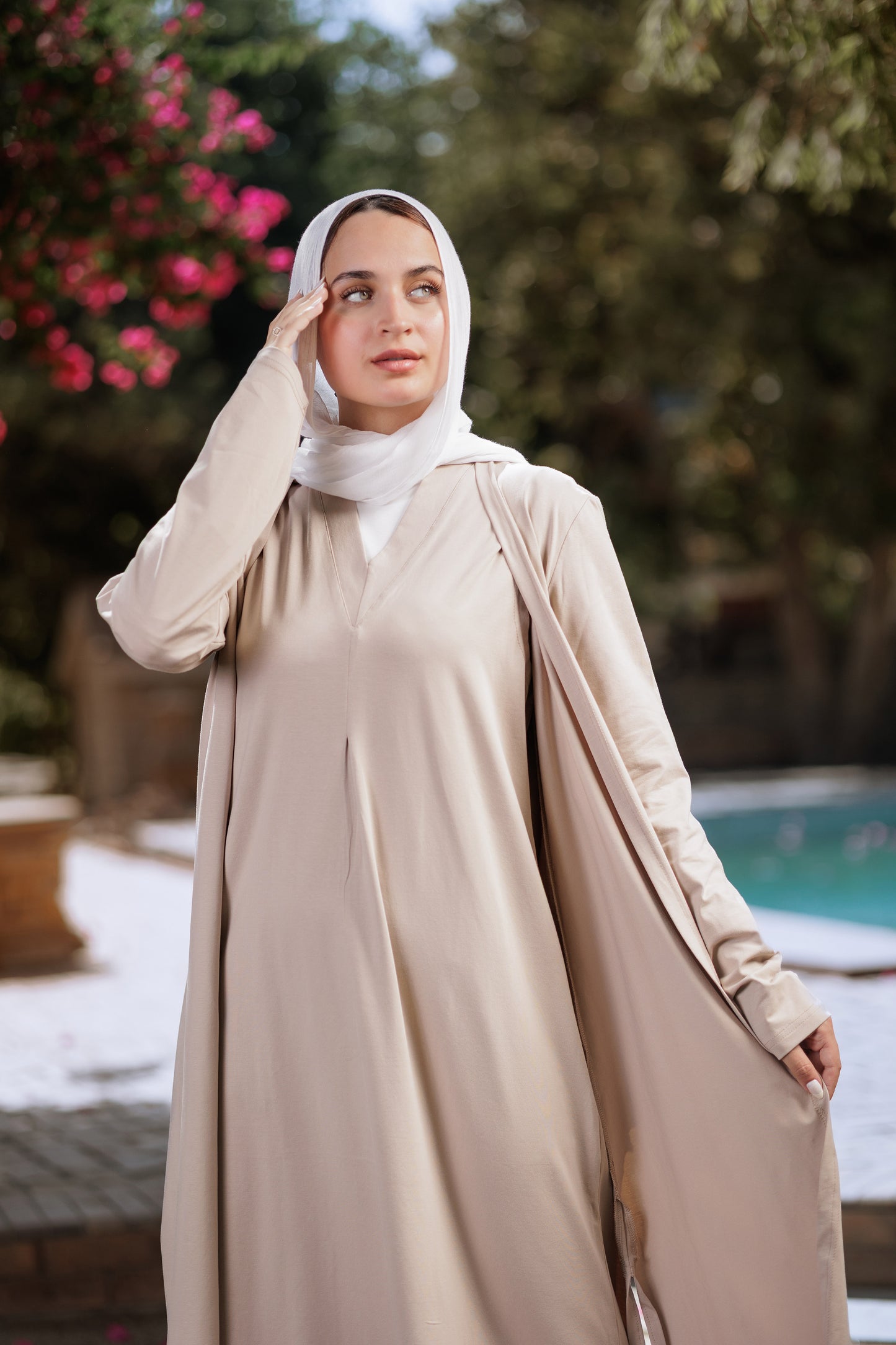 Beige suit dress