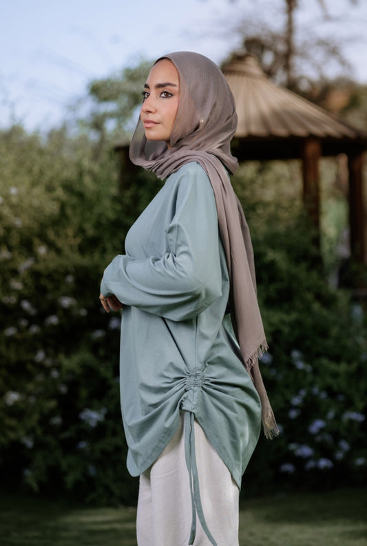 Mint bow blouse