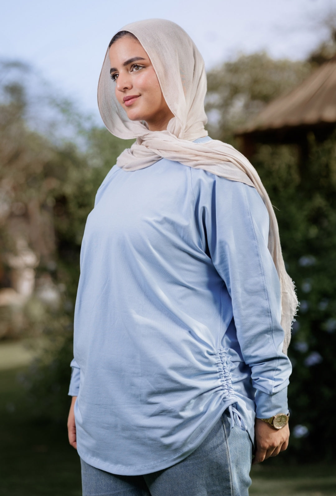 Baby blue bow blouse