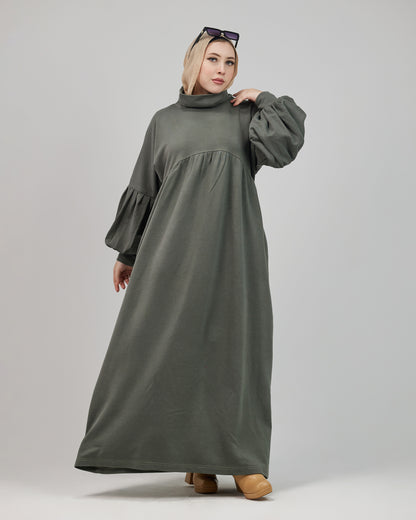 Winter Oversize Dress – Olive