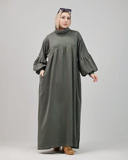 Winter Oversize Dress – Olive