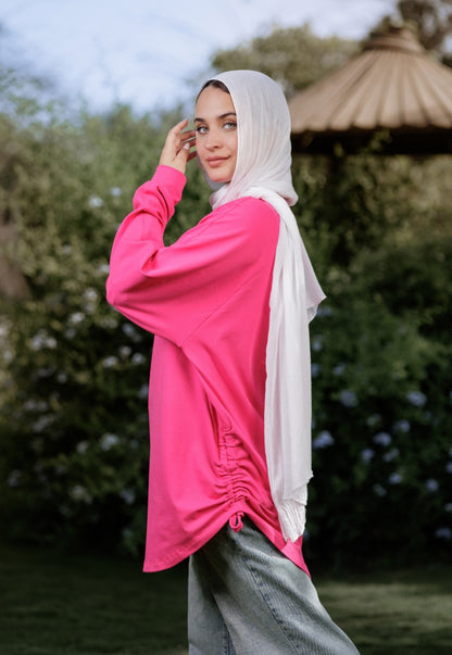 Fushia bow blouse