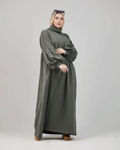 Winter Oversize Dress – Olive