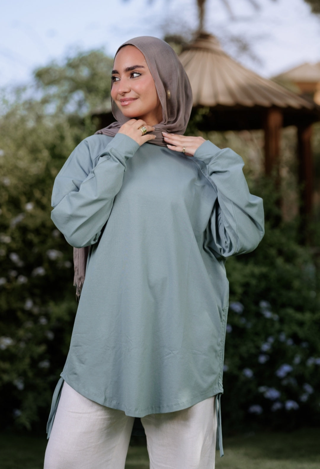 Mint bow blouse