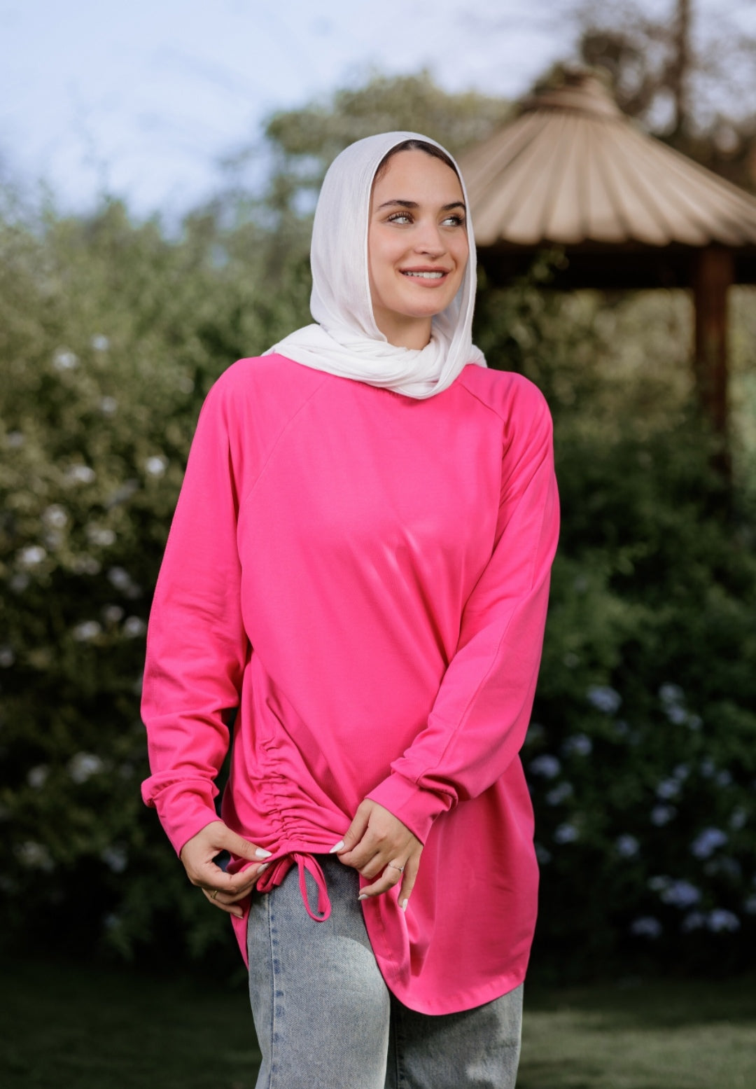 Fushia bow blouse