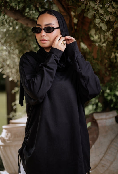 Black bow blouse